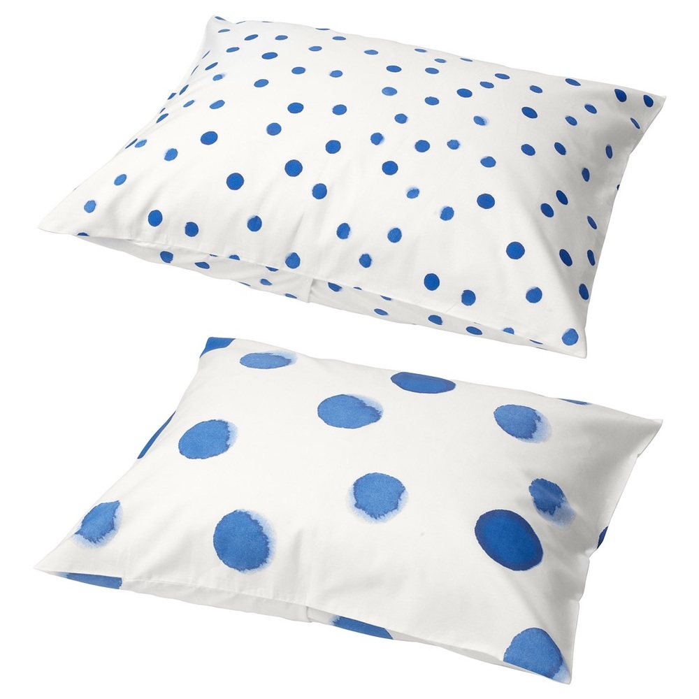 IKEA Queen Pillow Cases - Polka Dot